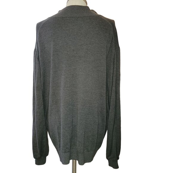 Van Heusen Men's Quarter-Zip Pullover Sweater Dark Gray READ jj3630 - Picture 4 of 6